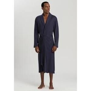 Hanro Night And Day Cotton Shawl Collar Robe XL Dark Gray